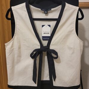 NWT Linen Blend Off-White and Black Co-ord Set - Large (Fits M/L)